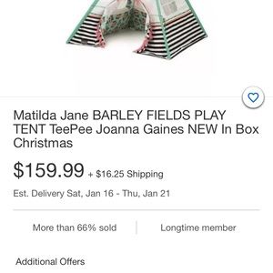 Matilda Jane BARLEY FLDS PLAY TENT TeePee J Gaines